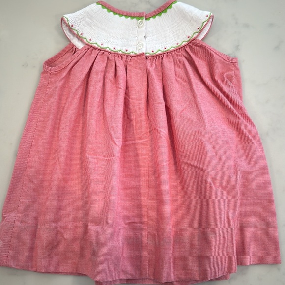 Zucchini smocked ladybug red gingham dress 2T - Picture 3 of 3